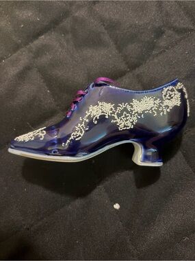 Antique Royal Bayreuth Bavaria Cobalt Blue Victorian Porcelain Shoe